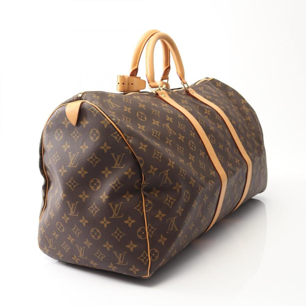 Louis Vuitton Keepall Boston Bag Canvas Leather Monogram Brown